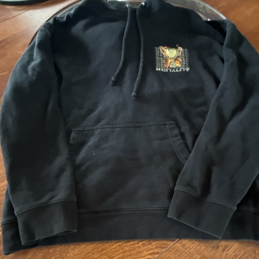 Graphic Hoodie Black The Path To Paradise Is Through Hell Flame Trophy Pullover